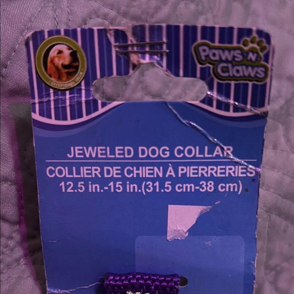 Jeweled Purple Dog Collar with Rhinestone Accents